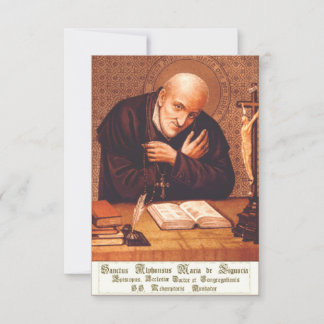 Carte De Remerciements Saint Alphonsus Liguori Doctor of Zeal Holy Card