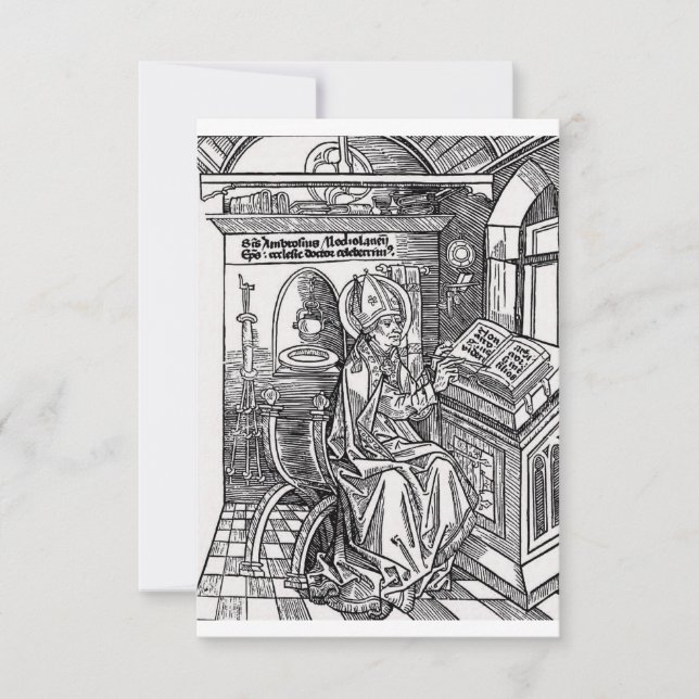 Carte De Remerciements Saint Ambrose de Milan (Devant)