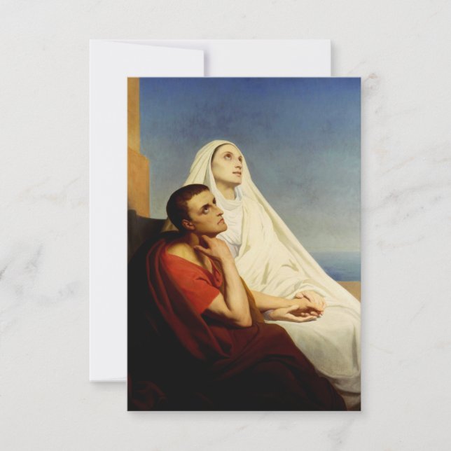 Carte De Remerciements Saint Augustin et Saint Monica (Devant)
