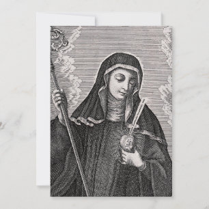 Carte De Remerciements Saint Gertrude le Grand Allemand bénédictin mystiq