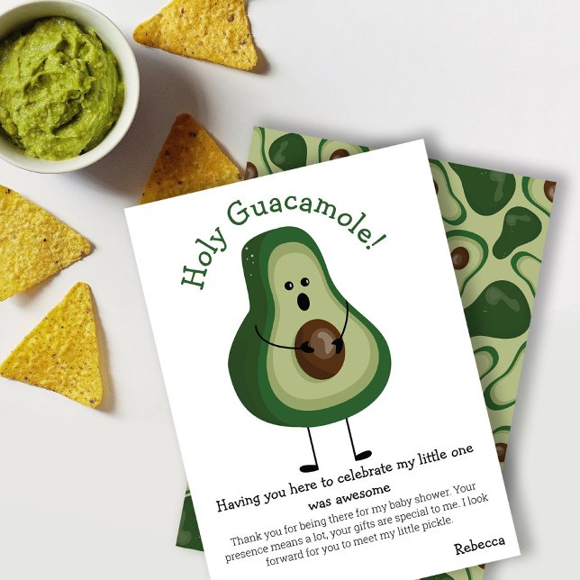 Carte De Remerciements Saint Guacamole ! baby shower ! (Créateur téléchargé)