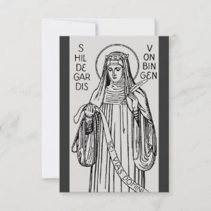 Carte De Remerciements Saint Hildegard de Bingen Abbess bénédictine