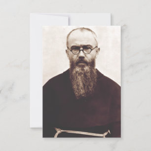 Carte De Remerciements Saint Maximilien Kolbe prêtre catholique polonais