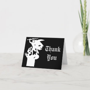 Carte De Remerciements Saint Michael et Dragon (en blanc)