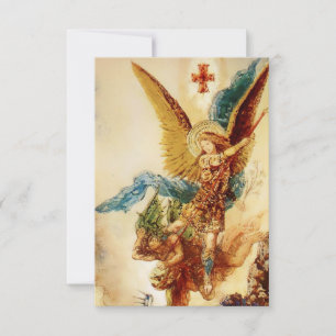 Carte De Remerciements « Saint Michel terrassant Satan » de Gustave Morea
