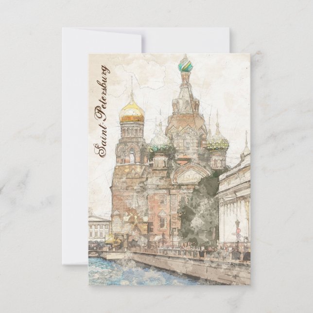 Carte De Remerciements Saint-Pétersbourg, Russia (Devant)