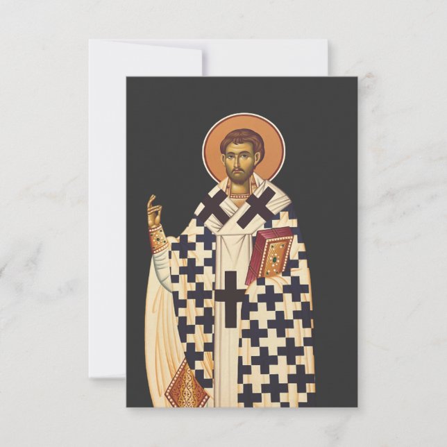 Carte De Remerciements Saint Timothée, premier évêque chrétien d'Ephes (Devant)
