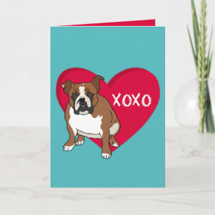 Carte De Remerciements Saint-Valentin Bouledogue Anglais