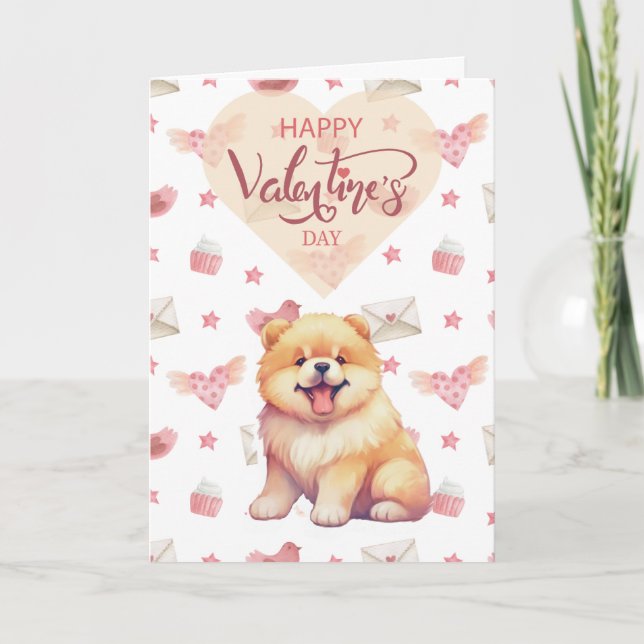 Carte De Remerciements Saint Valentin Chien Chow Chien Chow Chien Valenti (Devant)