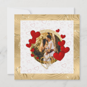 Carte De Remerciements Saint-Valentin élégant, Amour, Cœurs rouges d'anni