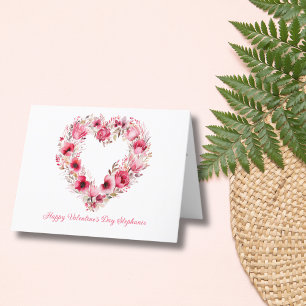 Carte De Remerciements Saint-Valentin Fleur rose rouge personnalisé en fo