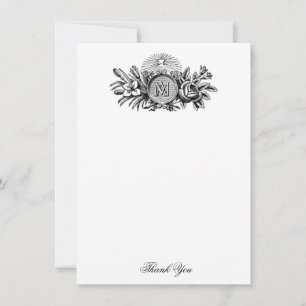 Carte De Remerciements Sainte Vierge Marie Line Art catholique Religieux