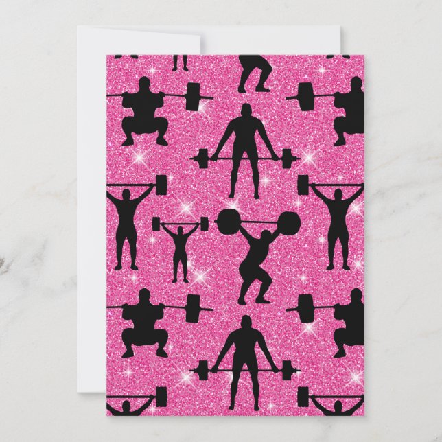 Carte De Remerciements Salle De Fitness Sport Parties scintillant Rose (Devant)