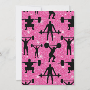 Carte De Remerciements Salle De Fitness Sport Parties scintillant Rose