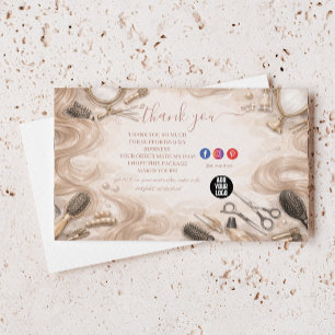 Carte De Remerciements Salon de beauté à l'aquarelle pour l'image de marq