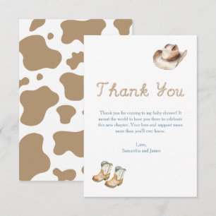 Carte De Remerciements Salut Bébé Little Cowboy Baby Shower