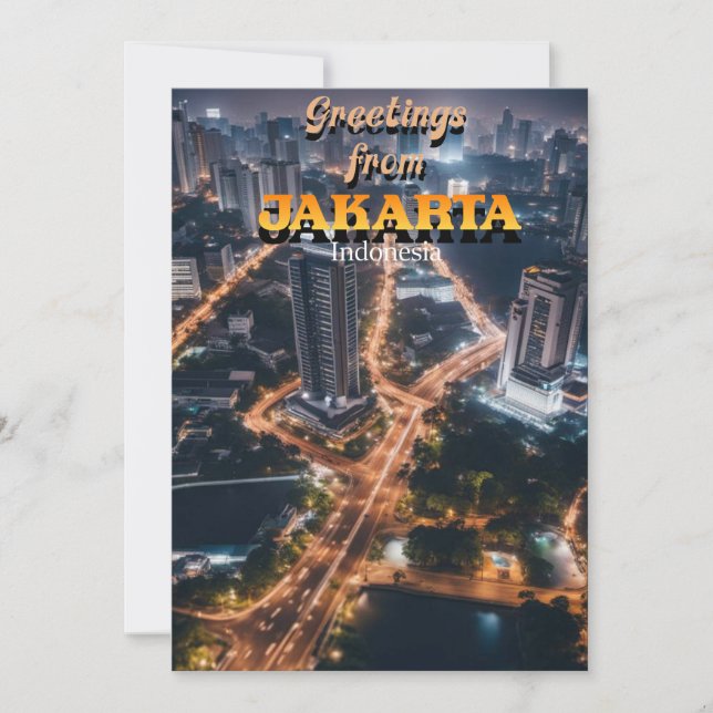 Carte De Remerciements Salutations de Jakarta Indonésie (Devant)