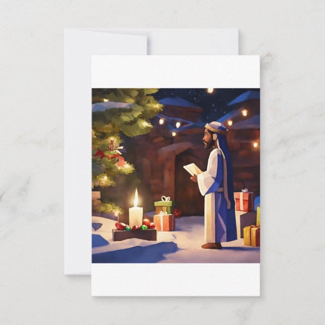 Carte De Remerciements Salutations de Yuletide (Devant)