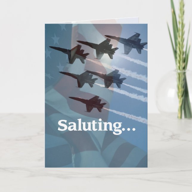 Carte De Remerciements Salute Blue Angels (Devant)