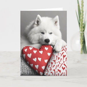Carte De Remerciements Samoyed Chien Valentine Card