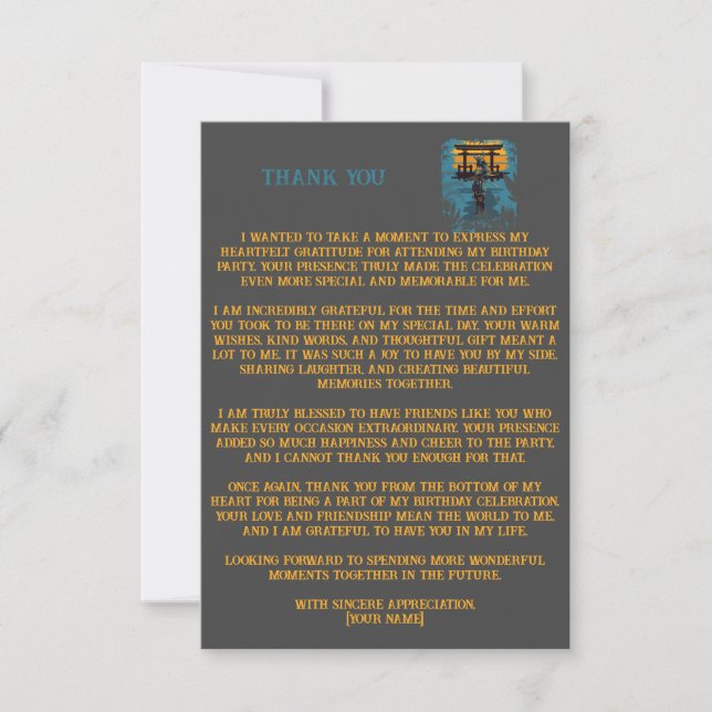 Carte De Remerciements Samurai Guerrier fête d'anniversaire Personnalisé (Devant)