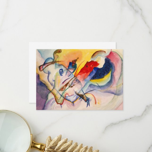 Carte De Remerciements Sans titre par Wassily Kandinsky (Devant/Arrière en situation)