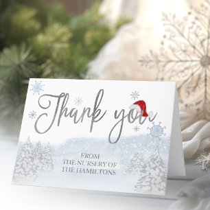 Carte De Remerciements Santa Baby Noël Hiver Remerciement pour Baby Showe