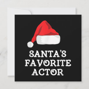 Carte De Remerciements Santas Acteur favori Christmas Actrice intérimaire