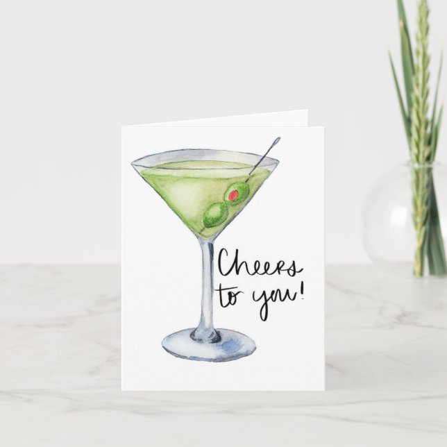 Carte De Remerciements Santé! Martini! (Devant)
