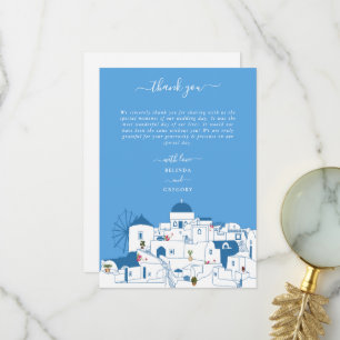 Carte De Remerciements Santorin Destination Mariage de l'île grecque