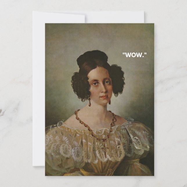 Carte de remerciements sarcastique "Wow" - Blu Pla (Devant)