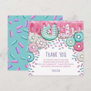 Carte De Remerciements Sauts d'anniversaire de beignes mignons