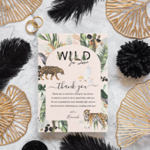 Carte De Remerciements Sauvage en amour   Fête des mariées de la jungle