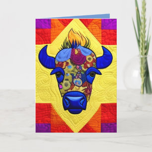 Carte De Remerciements Sauvage West Bison Quilt Comme Design