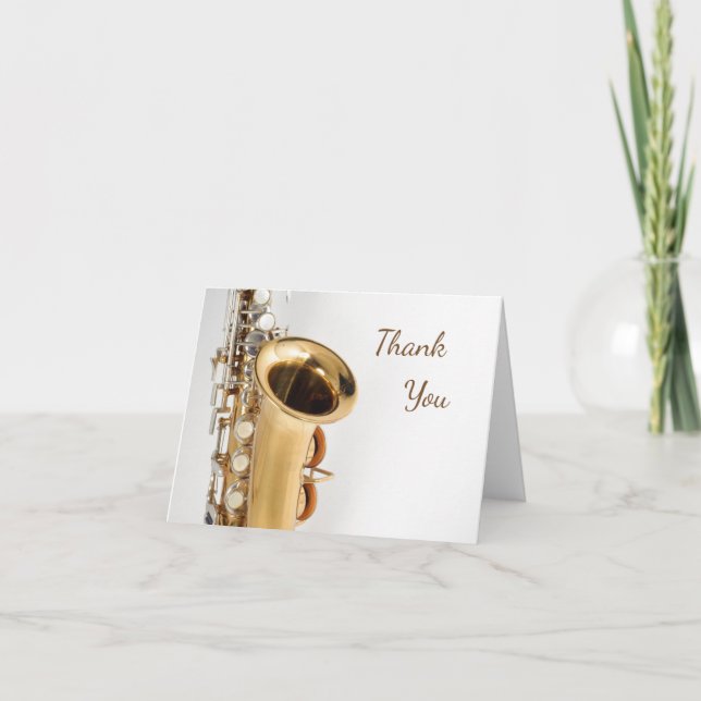 Carte de remerciements saxophone (Devant)