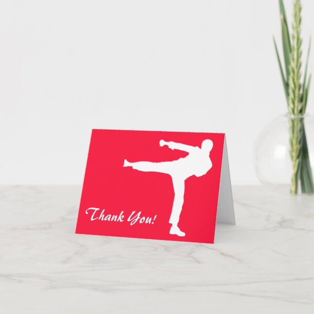 Carte De Remerciements Scarlet Red Martial Arts (Devant)