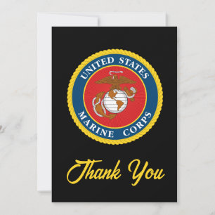 Carte De Remerciements Sceau du Corps des Marines - plat