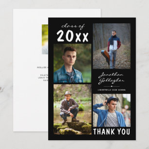 Carte De Remerciements Scénario de remise de diplôme Collage photo gras N