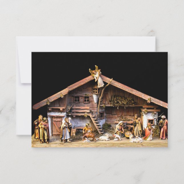 Carte De Remerciements Scène de la Nativité de Noël (Devant)