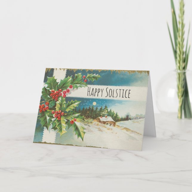 Carte De Remerciements Scène de Noël Hiver de neige blanche (Devant)