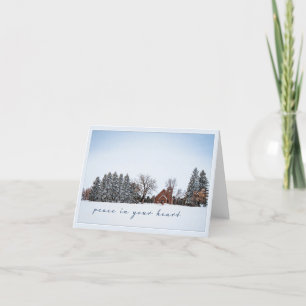 Carte De Remerciements Scène d'hiver paisible de Noël Église des Prairies