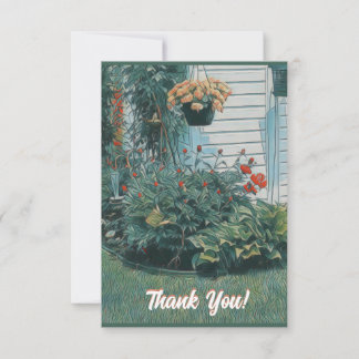 Carte De Remerciements Scène du jardin