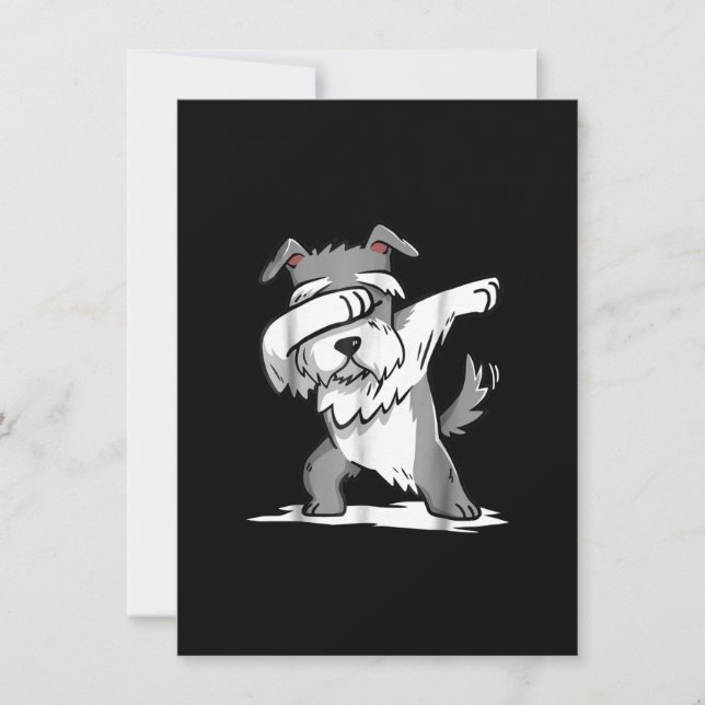 Carte De Remerciements Schnauzer Cute Dabbing Funny Dab Dance Cadeau (Devant)