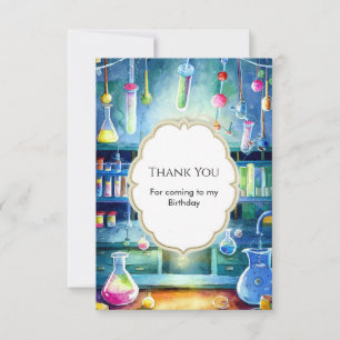 Carte De Remerciements Science de l'aquarelle Magie Scientifique Annivers