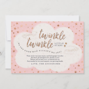 Carte De Remerciements Scintillement de scintillement peu de baby shower