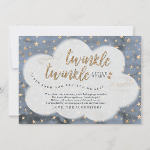 Carte De Remerciements Scintillement de scintillement peu de baby shower