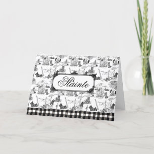Carte De Remerciements SCOTTISH Terrier Black Toile "Sláinte" Gaelic