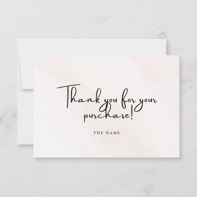 Carte De Remerciements Script Business (Devant)