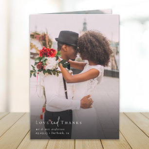 Carte De Remerciements Script chic plié plusieurs Mariage photo