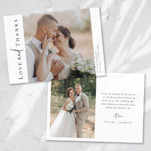 Carte De Remerciements Script de calligraphie romantique Mariage photo mu
